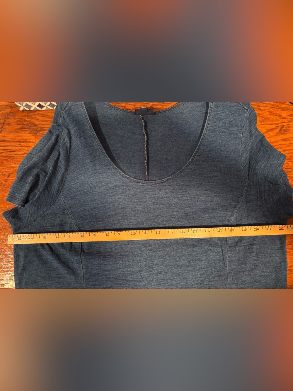 Women's Navy Blue Short-Sleeve Maxi Dress - Picture 7 of 7